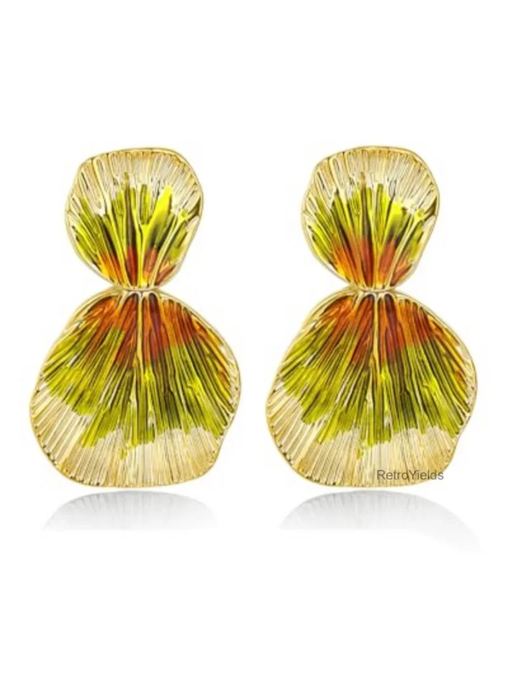 18K Gold Plated Chunky Drop Earrings Boho Handmade Dangle Statement Jewelry